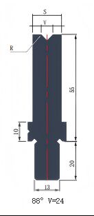 LYNCCN BCY55.88 V24 Press Brake Tooling Single V Die